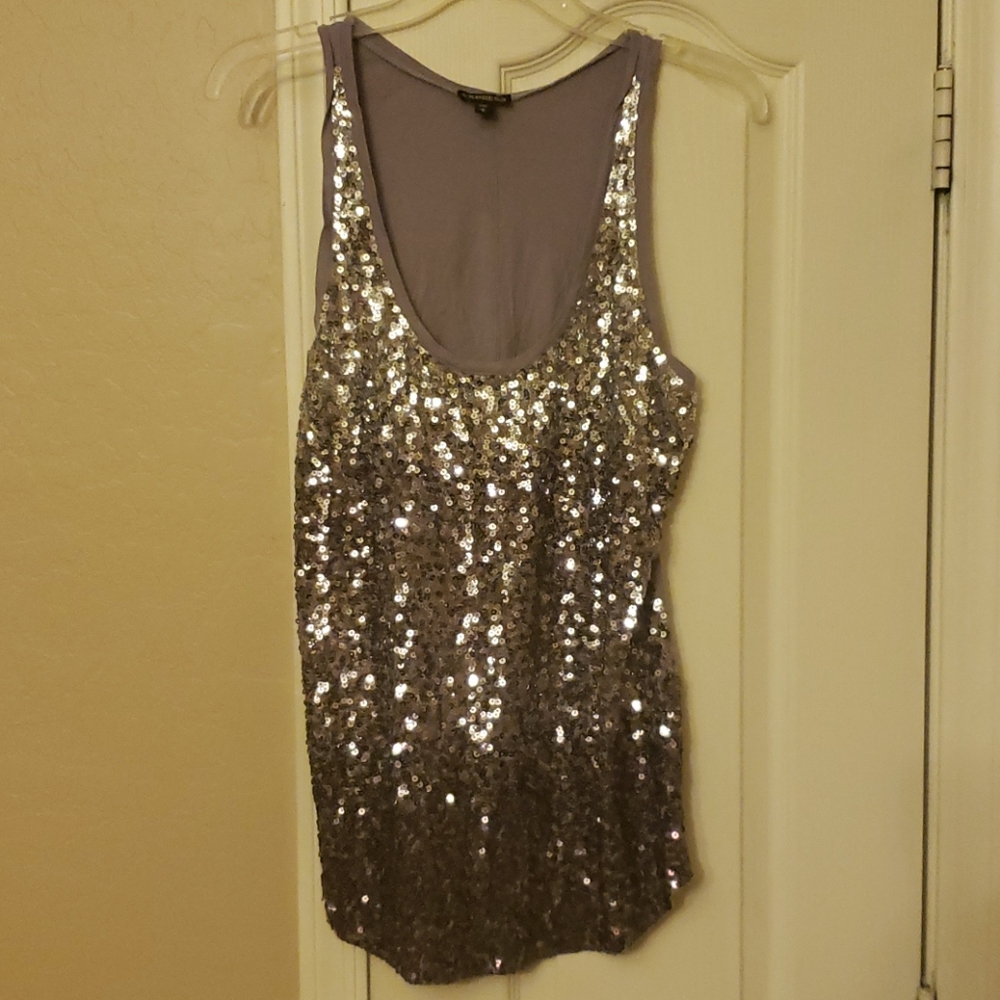 Express purple sequins top